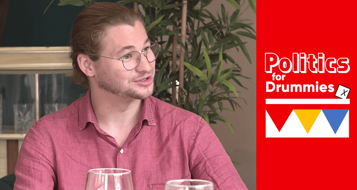 Ben being interviewed for the Politics for Drummies podcast